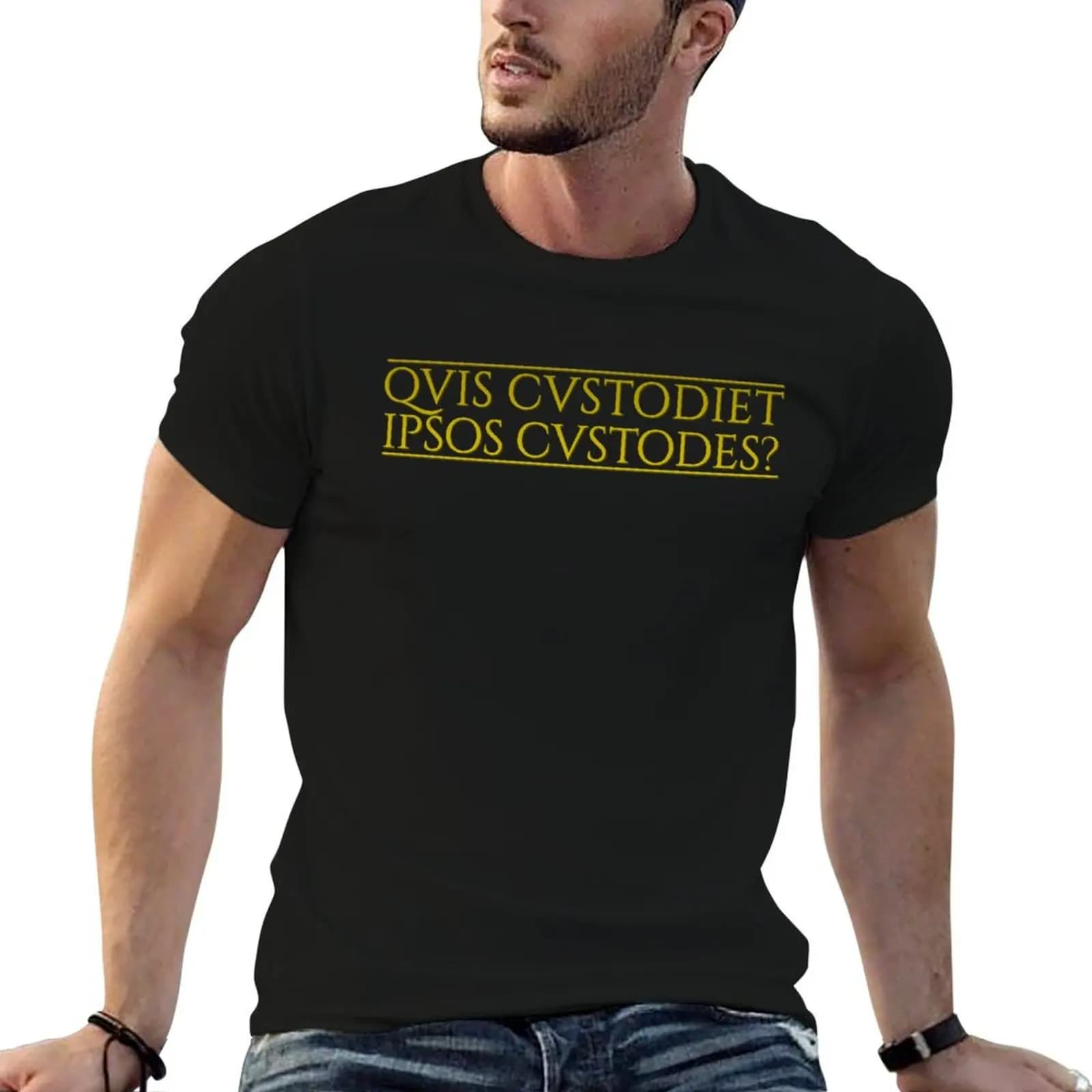 Quis custodiet ipsos custodes? T-Shirt vintage custom shirt heavy weight t shirts for men