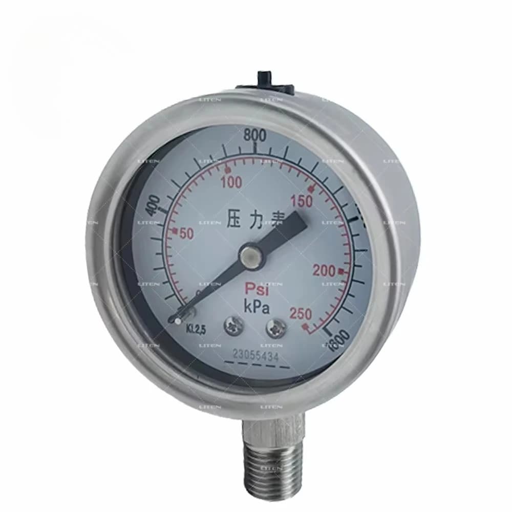 2.5" Liquid Filled Pressure Gauge 0 - 400 Psi Stainless Steel Case Lower Mount