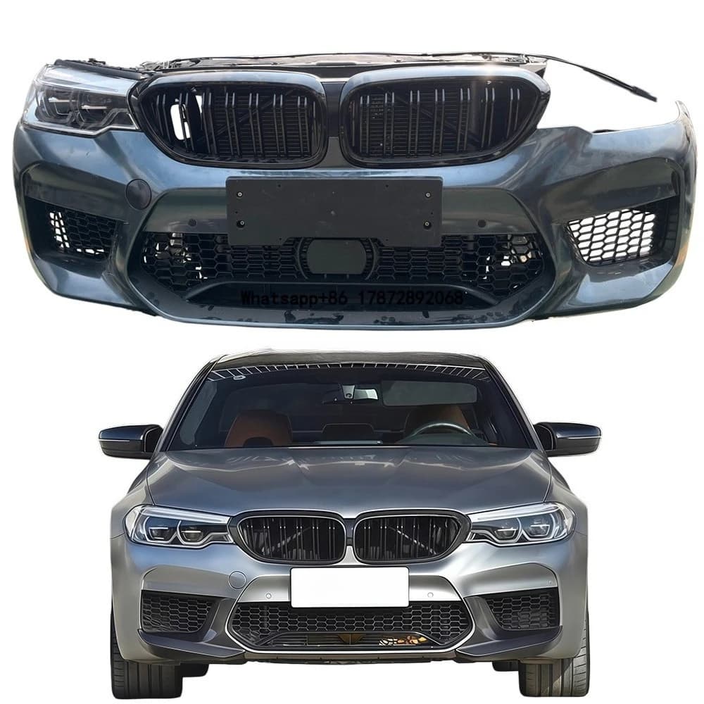 Original Front Bumper Assembly for  M5 F90, Including Front and Rear Bumpers, Hood, Fenders, and Body Kit (2018-2019).