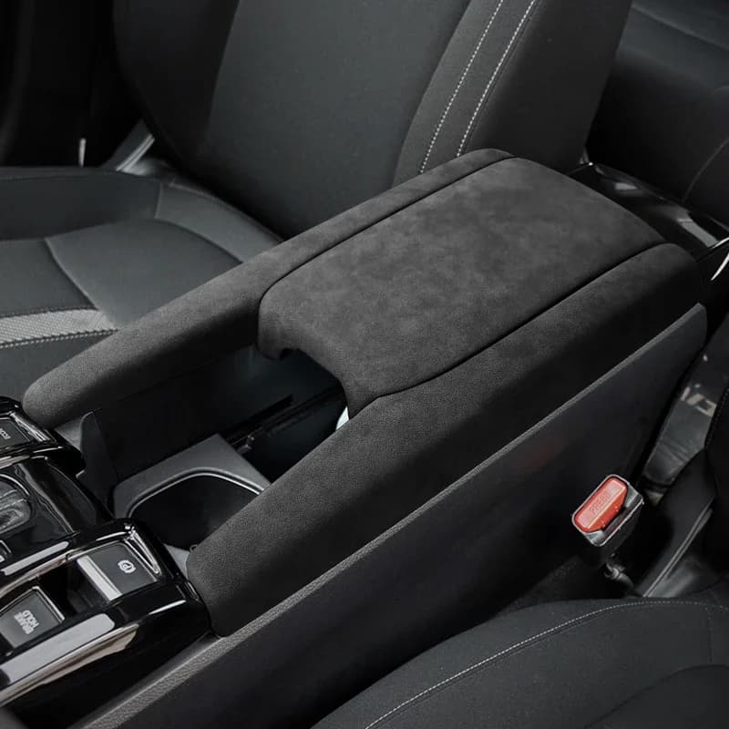 For Honda 10th Civic FC FK 2016-2021 Italian Suede Overlay Interior Car Gear Knob Cover Rear Air Outlet Frame Armrest Lid Panel