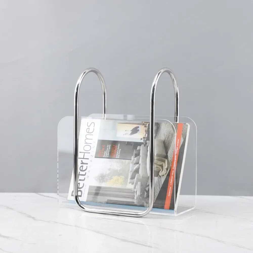 Modern Transparent Acrylic Bookcase Desk Storage Decorative Ornaments Home Study Bookcase Storage Rack Decorative Accessories