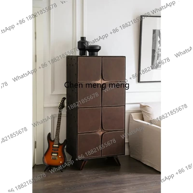 Living room dining side cabinet Living room solid wood decoration, simple storage locker