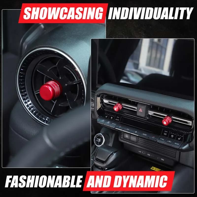 Aluminum Alloy Red For Toyota Land Cruiser Prado 250 LC250 2024+ Car Front Exit Air Outlet Adjustment Rod Cover Car Accessories