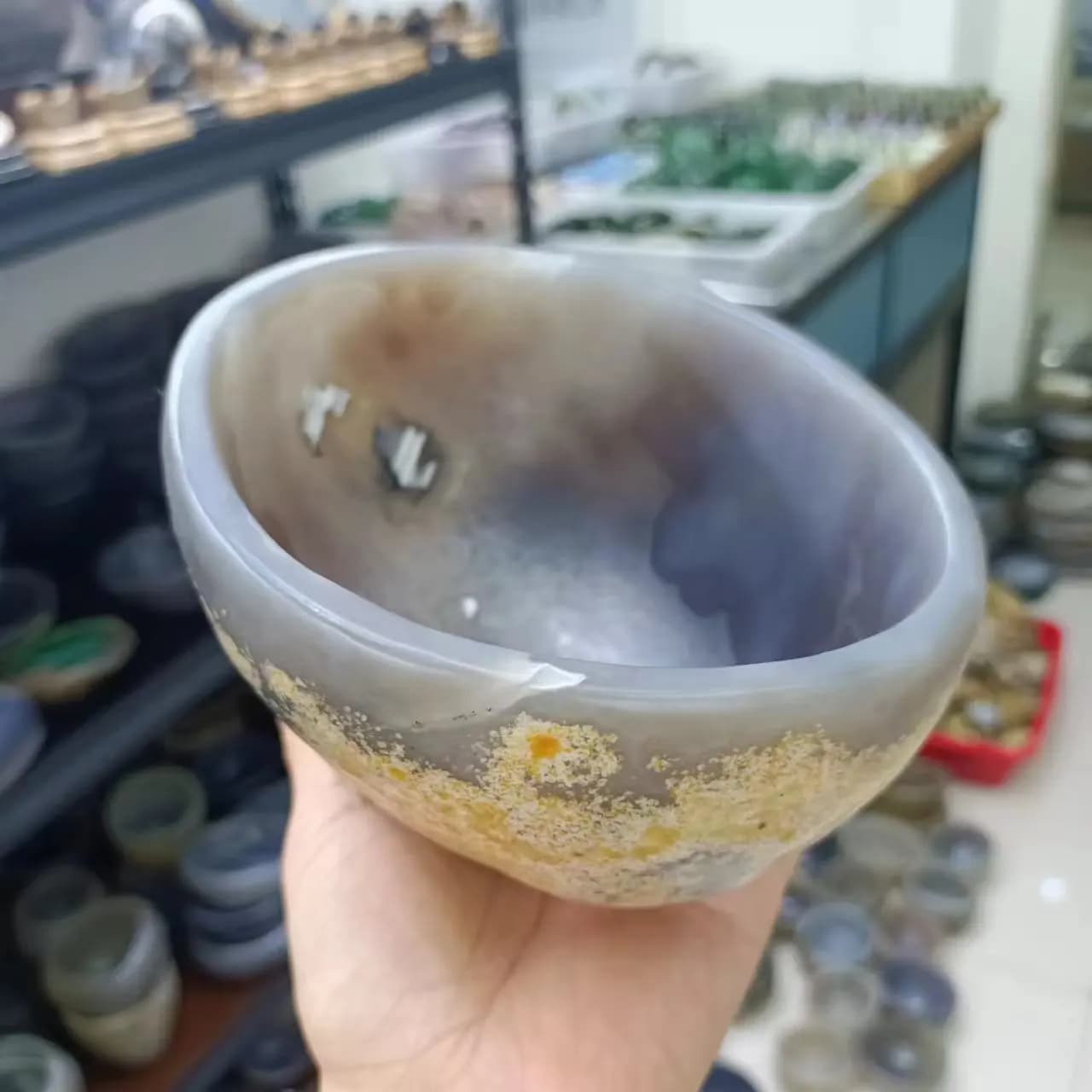 Natural Formed! Agate, Bowl, Quartz Crystal Agate Ore Bowl, Mineral, Reiki, Healing, Degaussing Bowl
