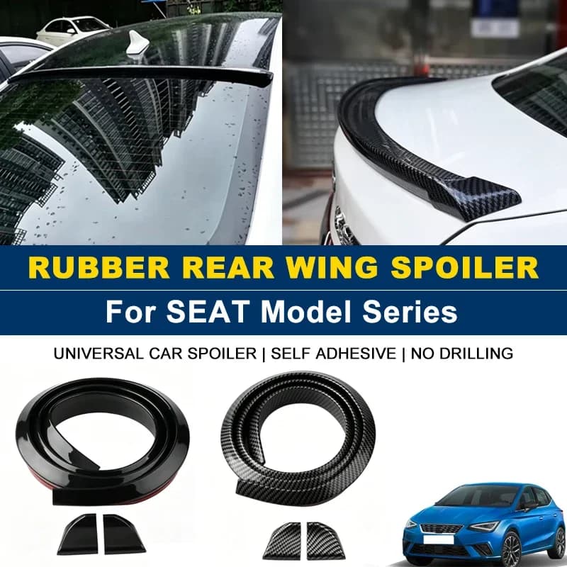 For SEAT Ibiza Leon Arona Ateca Tarraco Toledo Mii Alhambra Altea 1.5M Self-Adhesive Rear Spoiler Wing No Drill Trunk Lip Parts