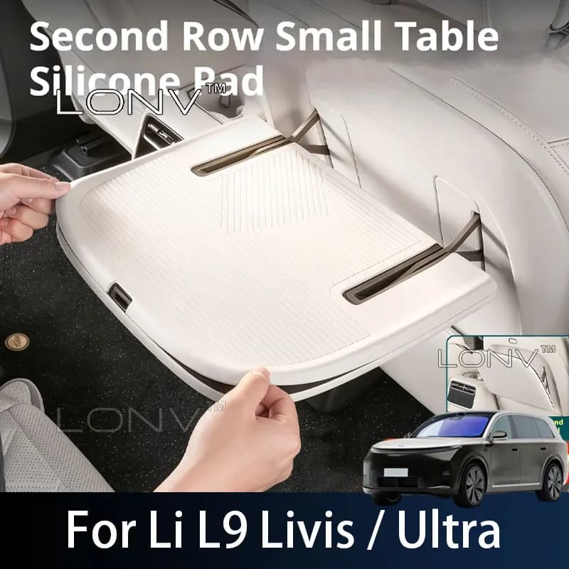 For Li L9 Livis/Ultra 2026 2027 Car Rear Seat Table Silicone Protective Pad Anti-Slip Mat Scratch-Resistant Interior Accessories