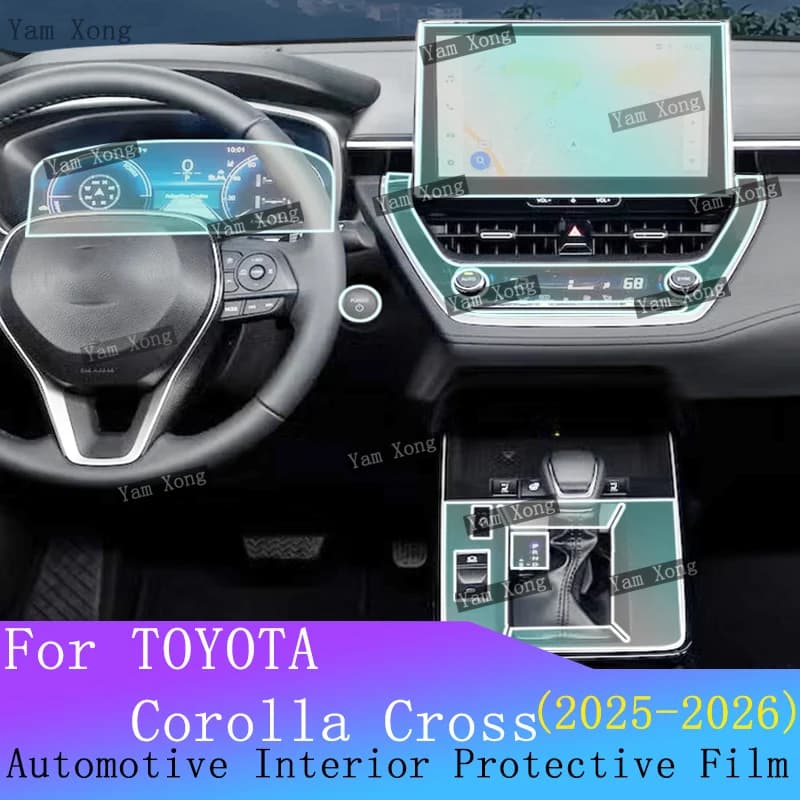 For TOYOTA Corolla Cross 26 Car Interior Film Suit Navigation Screen Protection Sticker Gear Panel Transparent Anti-scratch Film