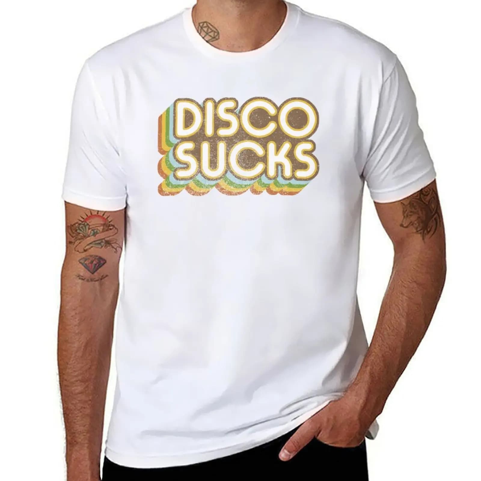 Disco Sucks (version 2 - faded) T-Shirt t shirt for man 100 percent cotton men t shirt cotton 100% T-Shirt
