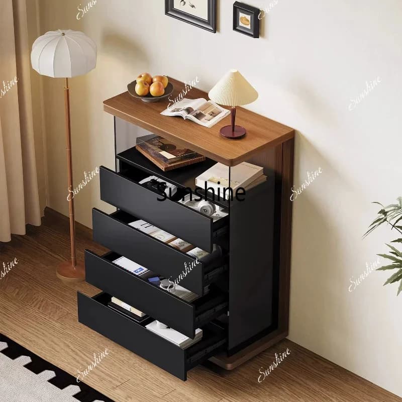 Italian light luxury four-chest cabinet living room display cabinet against the wall floor lockerTJ