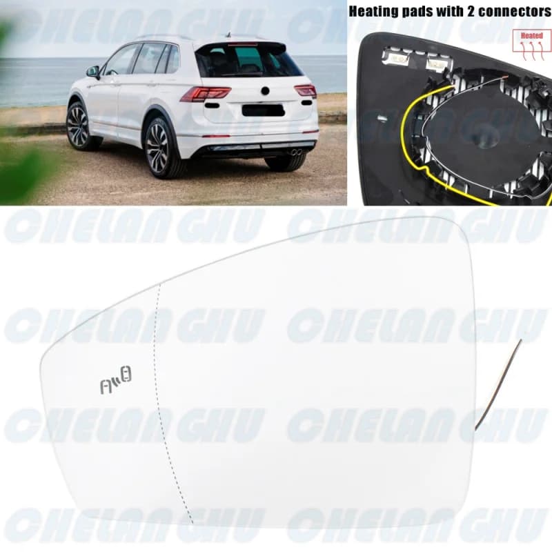 Left Side Heated Blind Spot Rearview Mirror Glass for VW Tiguan LHD 2018 2019 2020 2021 2022 2023 Car accessories
