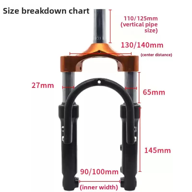Folding Electric Scooter Replacement Parts 14 Inch Hydraulic Shock Absorbing Front Fork Full Set Electric Moped Accessories