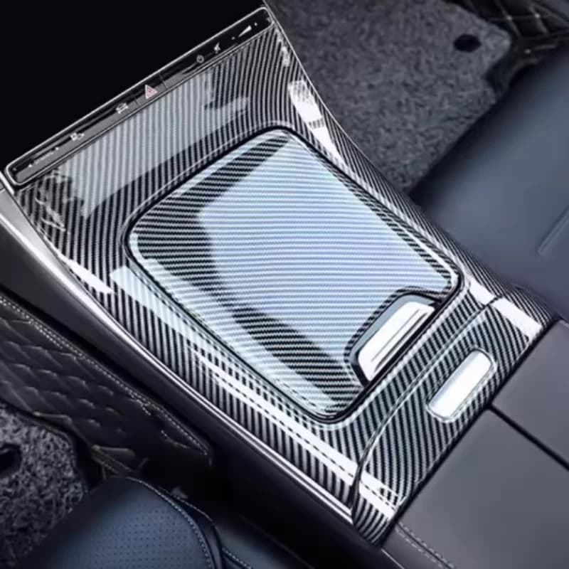 Fit For Mercedes-Benz GLC X254 2023 2024 ABS Carbon Fiber Car Gear Shift Panel Central Water Cup Cover Trim Accessories