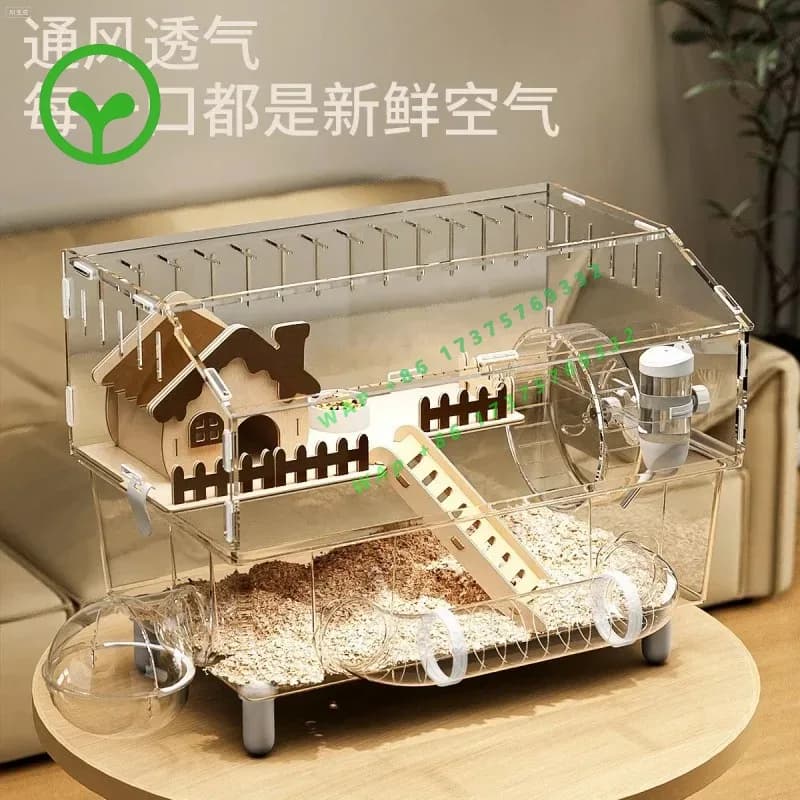 26 StyleHamster Cage, Golden Bear Cage, Winter Nest, Easy To Clean, Acrylic Villa, Winter Warm Special House