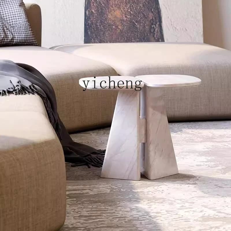 Minimalist Natural Marble High-end Coffee Table Bedside Table Corner Table ModernN10
