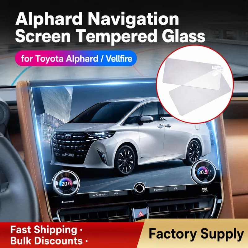 Car Tempered Glass Screen Protector for Toyota Alphard Vellfire 40 Series Navigation Rear Tablet TV Film LHD RHD