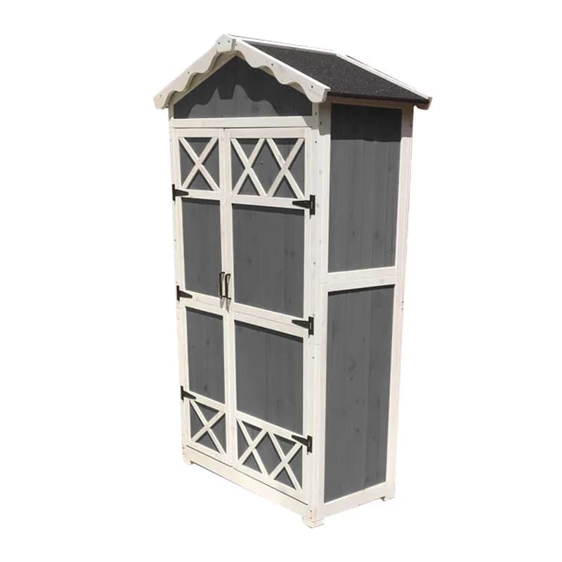 Outdoor Wooden Storage Cabinet Pastoral Glove Cabinet Large Size Hoe Garden Locker Tool Glove Box