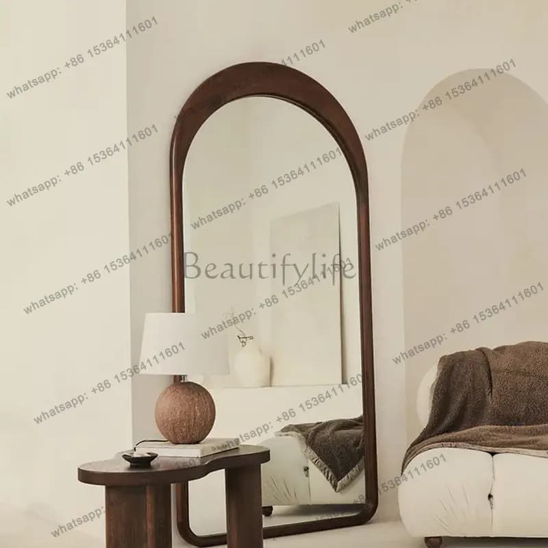 Living Room Decorative Mirrors Vintage Nordic Wooden Standing Mirrors Full Body Bedroom Princess