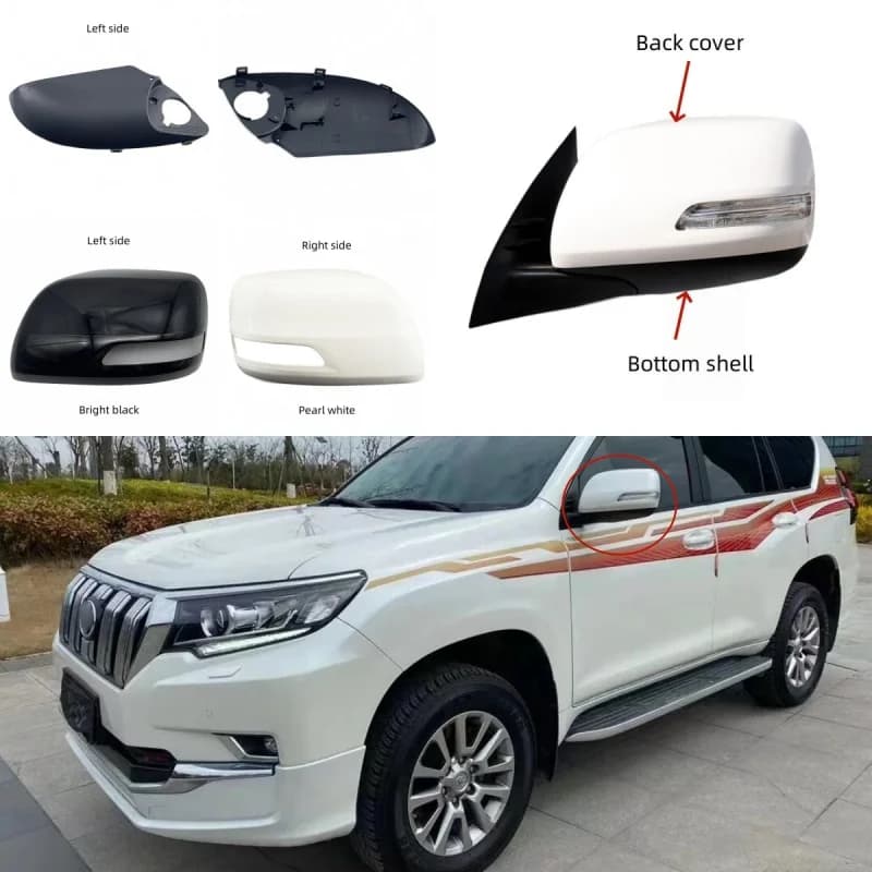 For Toyota Prado 2010-2021 No Camera Car Accessories Outer Side Mirror Housing Cap Base Rearview Mirrors Lower Cover