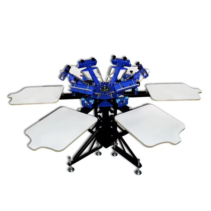 Best Manual 6 Color 6 Station Rotary Carousel Multi Color T Shirt Silk Screen Printing Machine for Small Business