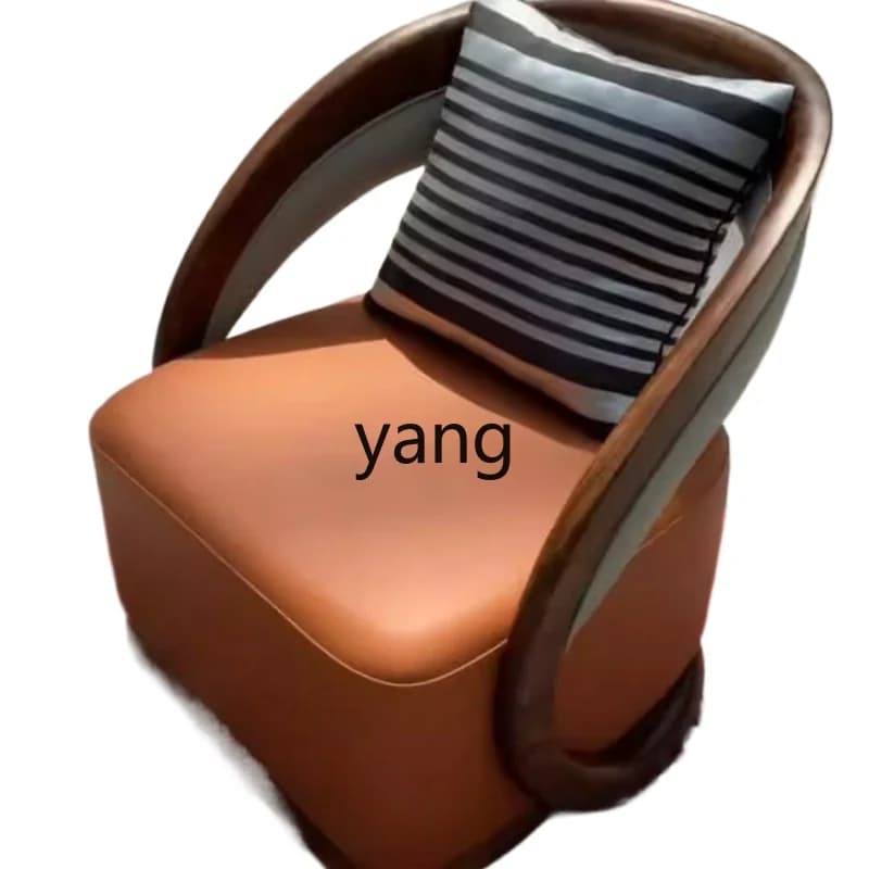 LMM Solid Wood Sofa Chair Single Hotel Club Meeting Room Negotiation Reception Leisure Table and Chair Combination