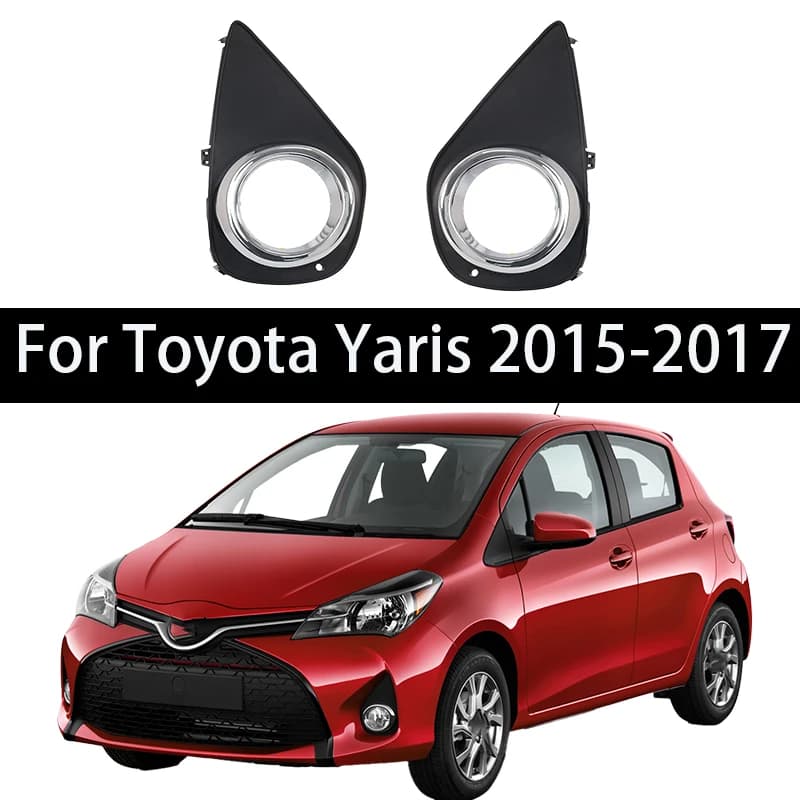2 PCS Car Front Bumper Fog Light Cover For Toyota Yaris 2015 2016 2017 Fog Lamp Grille Grill Bezel Shade Driving Light