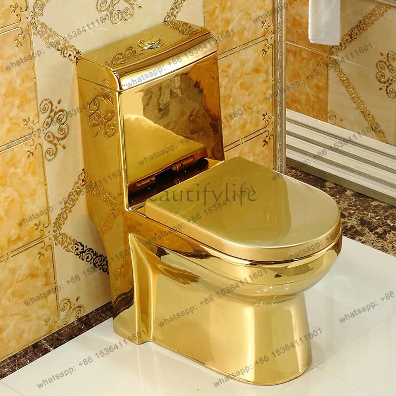Hotel pumping gold toilet colorful siphon ceramic water-saving toilet