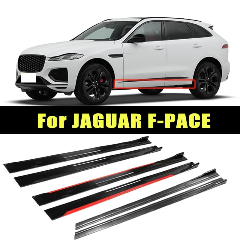 Universal 2m/2.2m Car Side Skirt Extension SplitterBumper Racing Side Wing Bumper Lip Side Spoiler For JAGUAR F-PACE Accessories