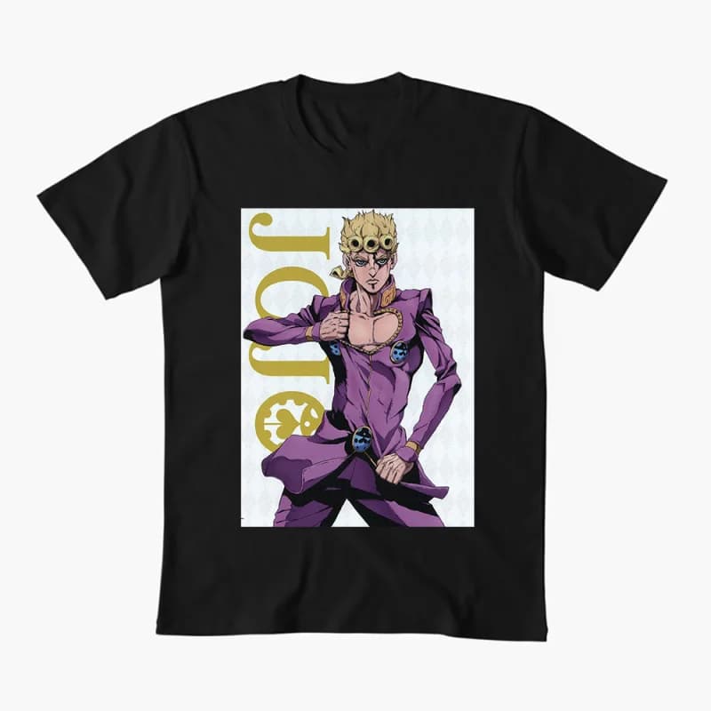 0413 JoJo's Bizarre Adventure Anime Gift t shirt 100% cotton printed Graphic Clothes Y2K clothing Cartoon Tee All size Tops