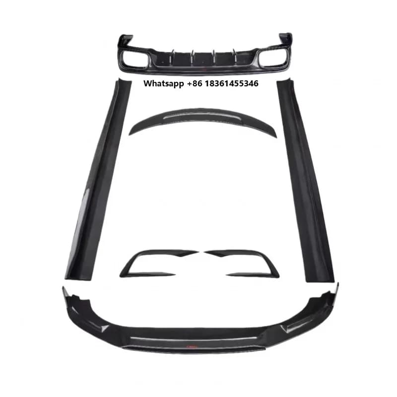 For Ghib 2014-2017 Carbon Fiber Front Rear Bumper Lip Spoiler Side Skirts Pa Durable Premium Accessories HG Car Body Kits