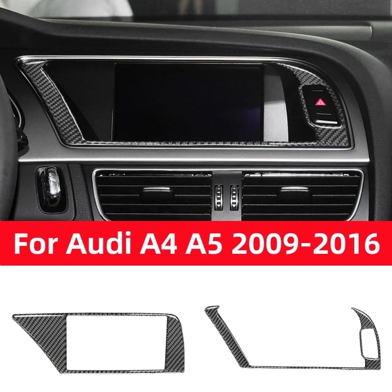 For Audi A4L A4 B8 Q5 A5 2009-2016 Accessories Carbon Fiber modified Interior Car Navigation Warning Light Frame Trim Sticker