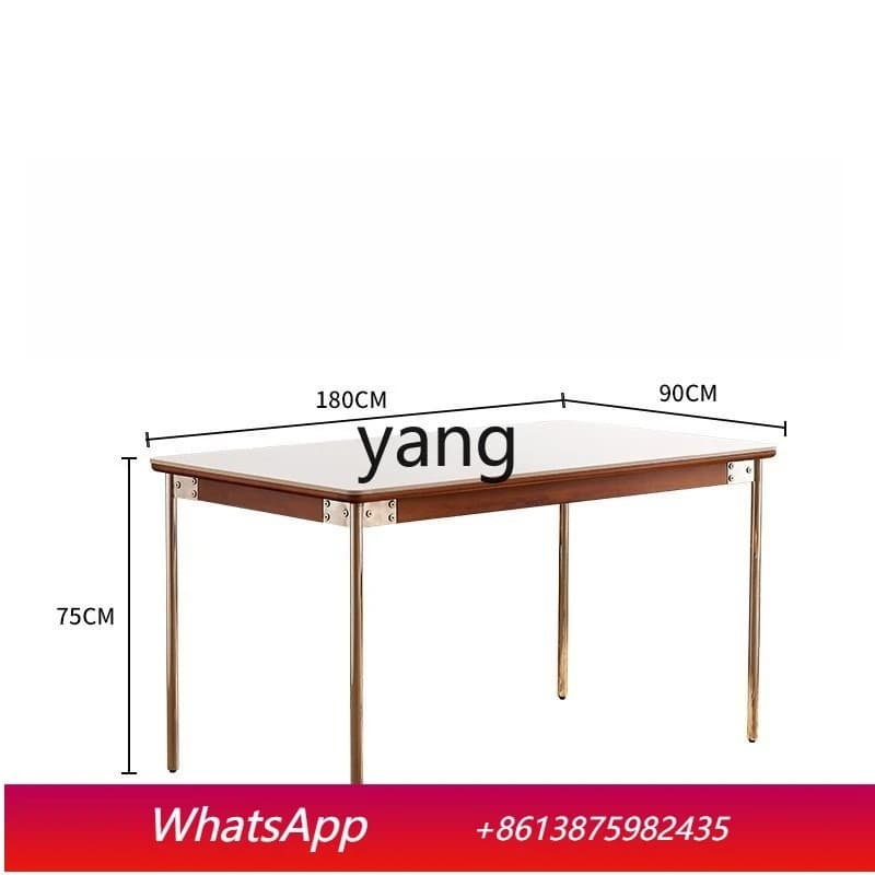 LMretro style five-flavor rock slab solid wood dining table and chairs household modern small apartment dining table