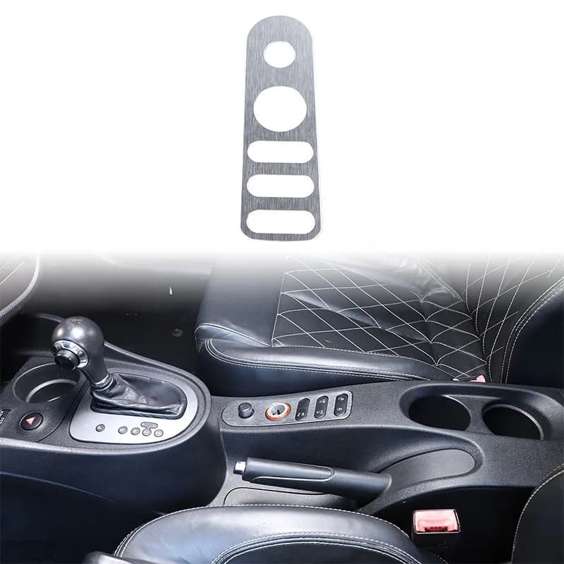 For Seat Leon 2008-2012 Aluminum Alloy Silver Car central door lock button decorative frame sticker car interior accessories