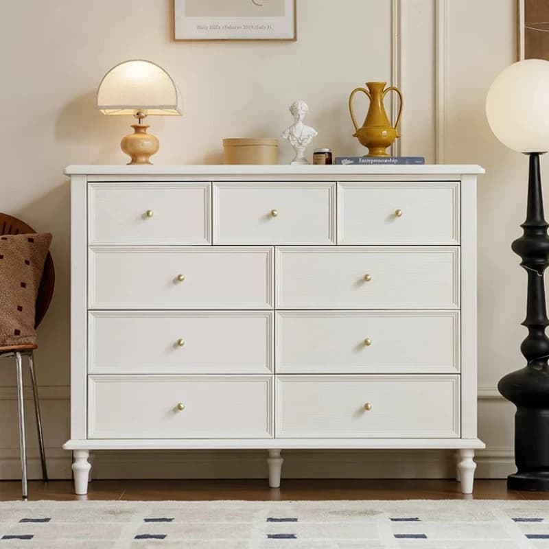 LMM American solid wood with drawers locker storage living room against the wall French nine-chest cabinet