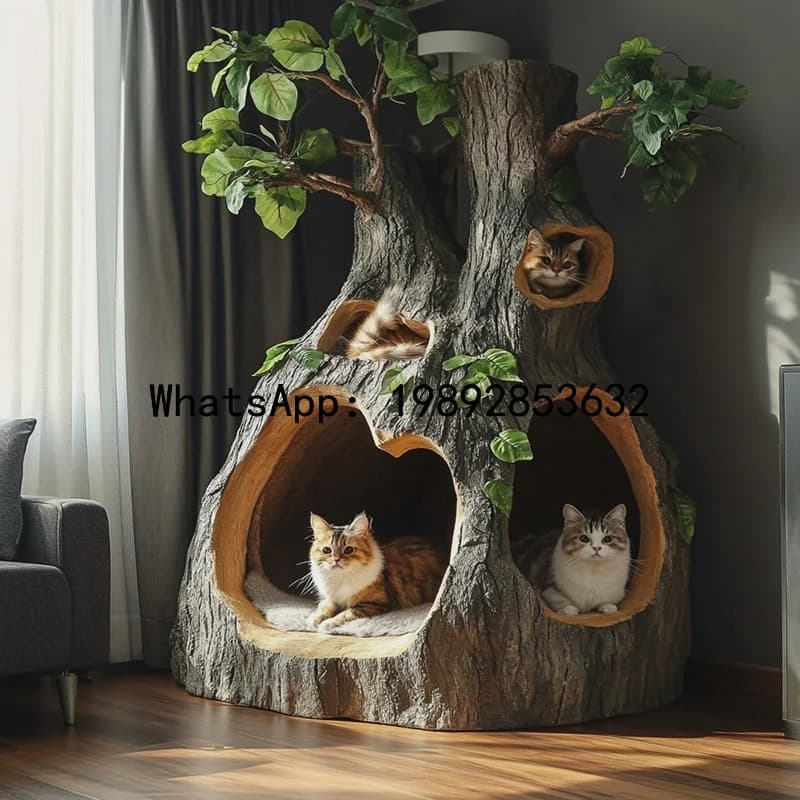 XL Artificial Green Plant Cat Climbing Frame Tree House Landscape Indoor Hotel Villa Decorative Atmosphere Tree