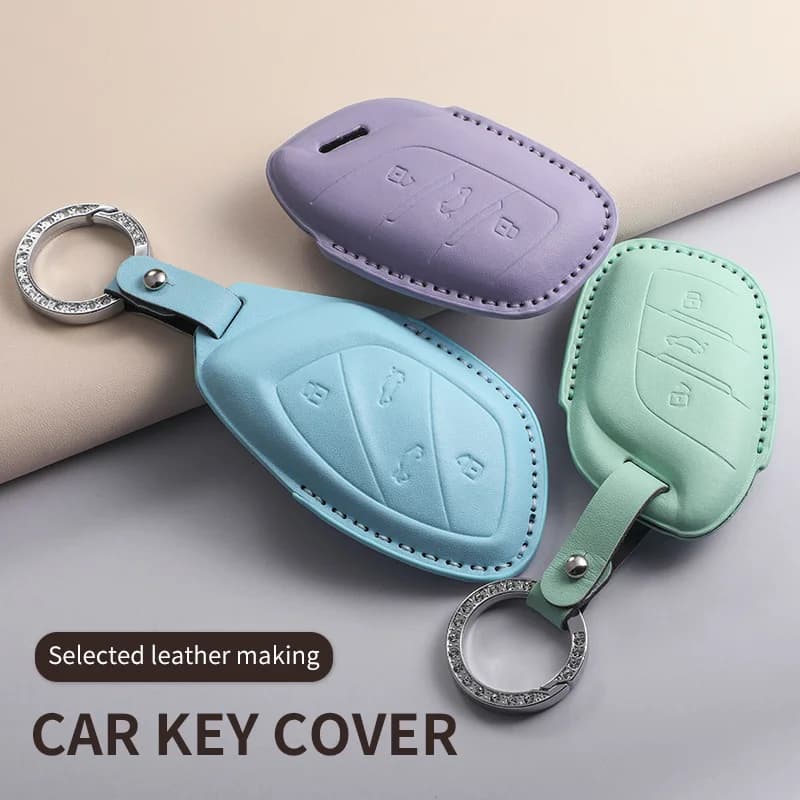 PU Leather Car Remote Key Fob Case Keychain Cover for Roewe RX3 RX5 RX8 ERX5 I6 I5