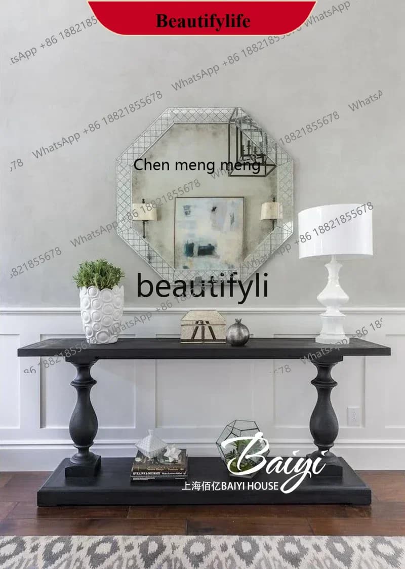D178   French entrance cabinet, retro American entry solid wood entrance table, ultra-thin sofa, wall cabinet