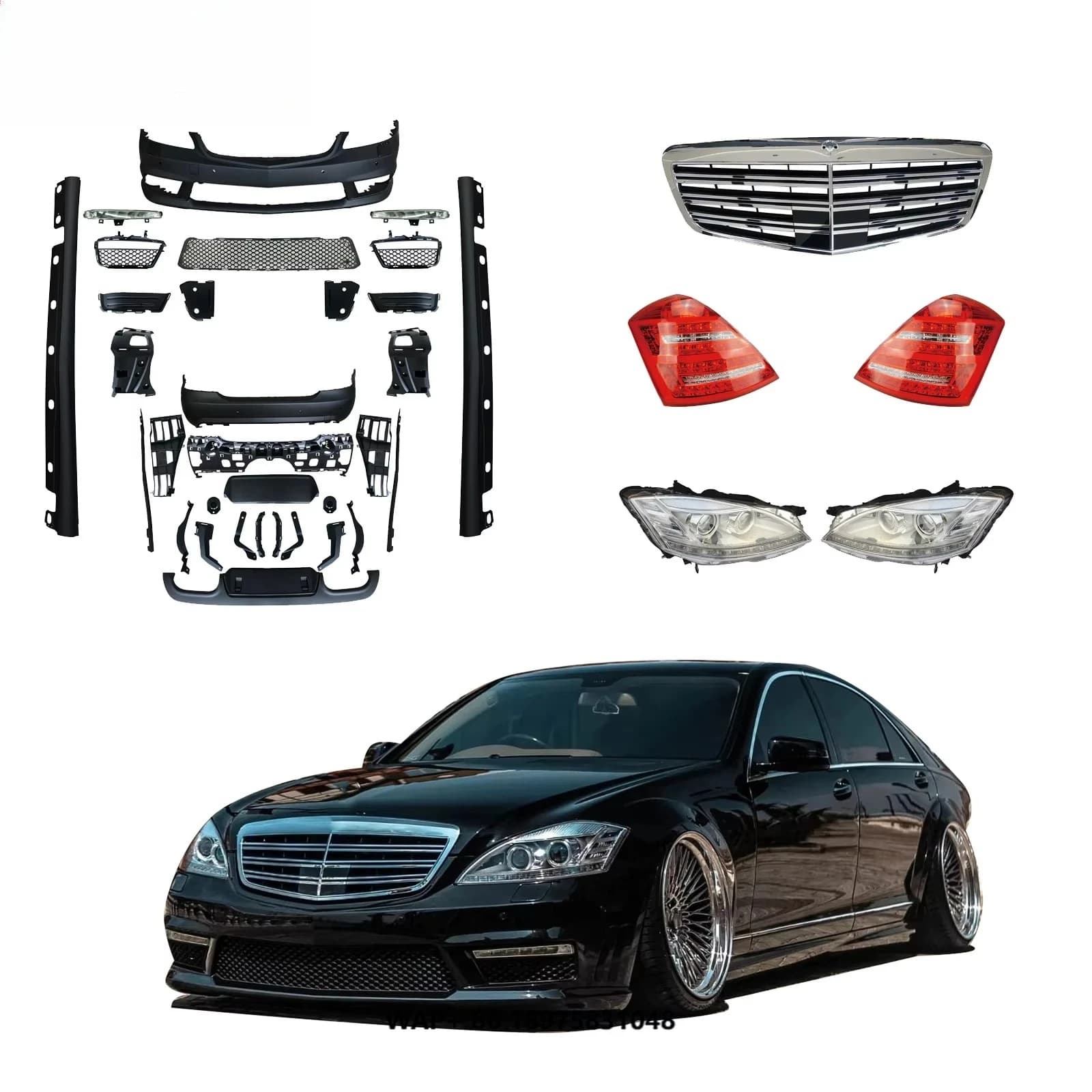 OEM ABS+PP W221 to S65 AMG Body Kit Body Kits for Mercedes Class W221 07-14 Upgrade S65 AMG