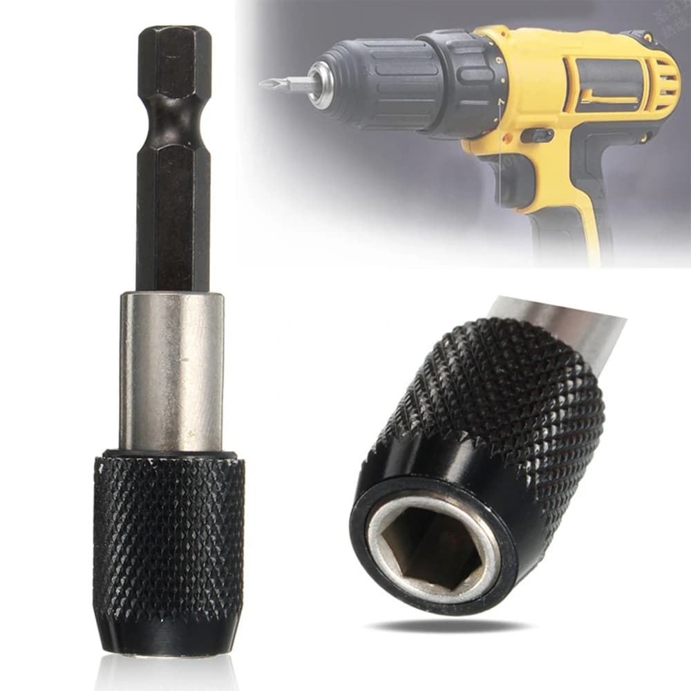 60mm Magnetic Screwdriver Extension Quick Release 1/4" Hex Shank Holder Drill Bit for Electric Pneumatic Screwdrivers