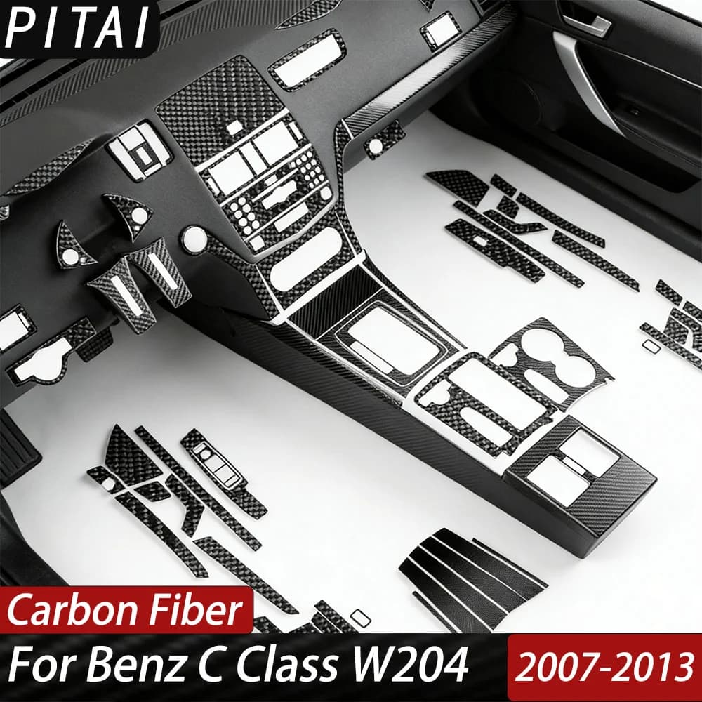 For Mercedes Benz C Class W204 2007-2013 Carbon Fiber Center Console Reading Light Panel Trim Car Interior Accessories Sticker