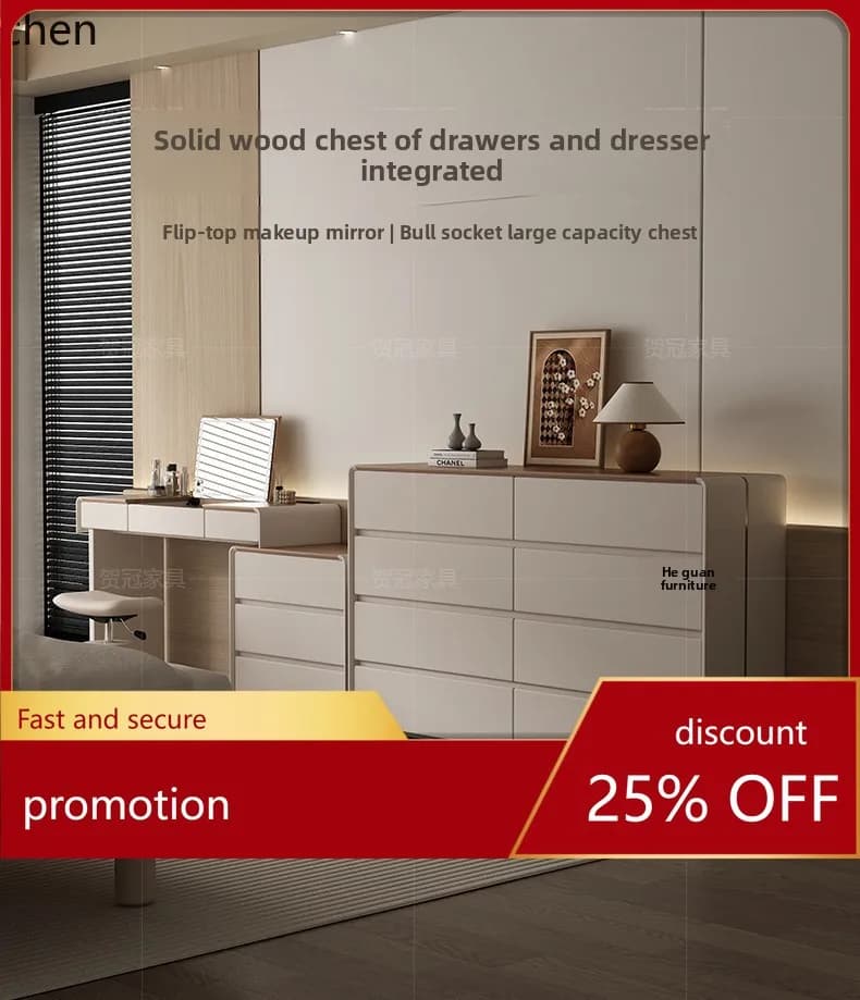 HXL Solid Wood Narrow Cabinet Storage Cabinet Integrated Small Apartment Space-Saving Furniture