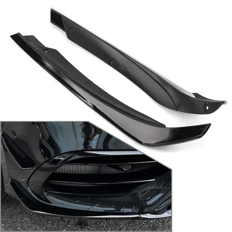 Car Front Lip Spoiler Fins Splitter Decoration Trim For Mercedes Benz A-Class W176 A200 A45 AMG 2016 2017 2018 Gloss Black