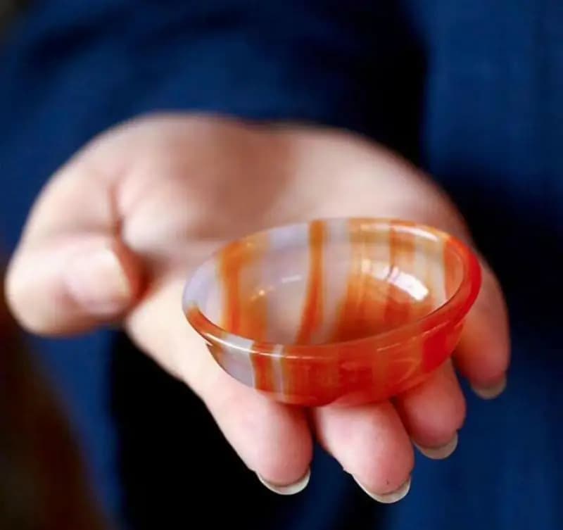 Chinese Exquisite Natural Carnelian Red Agate Jade Bowl Tea Cup Kung Fu Tea Bowl