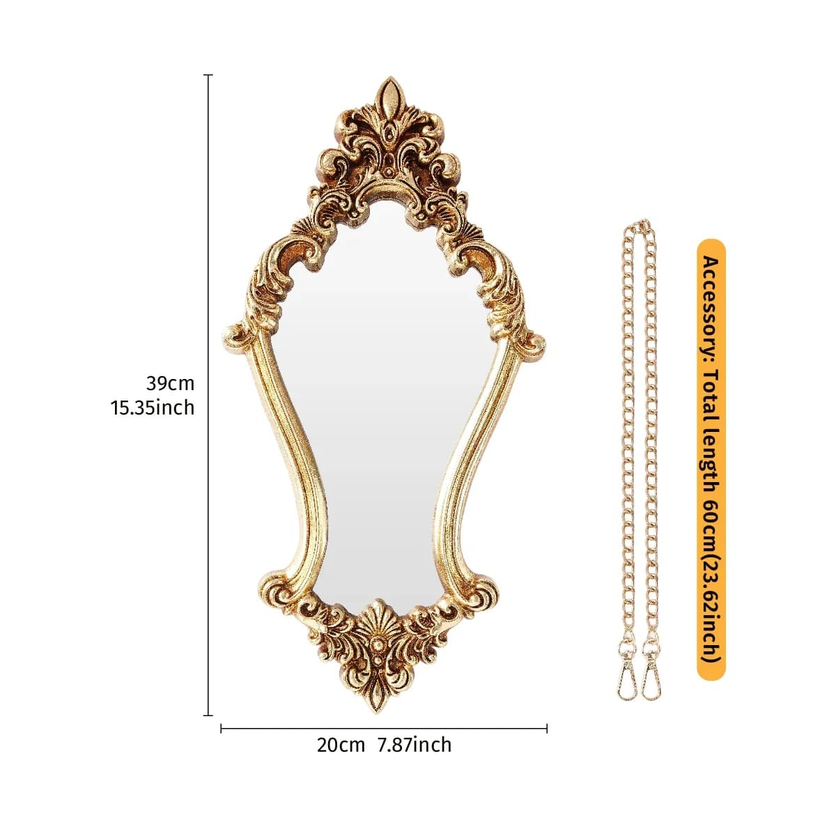 1PC, European vintage style golden three-dimensional classical pattern decorative picture frame, made of resin material