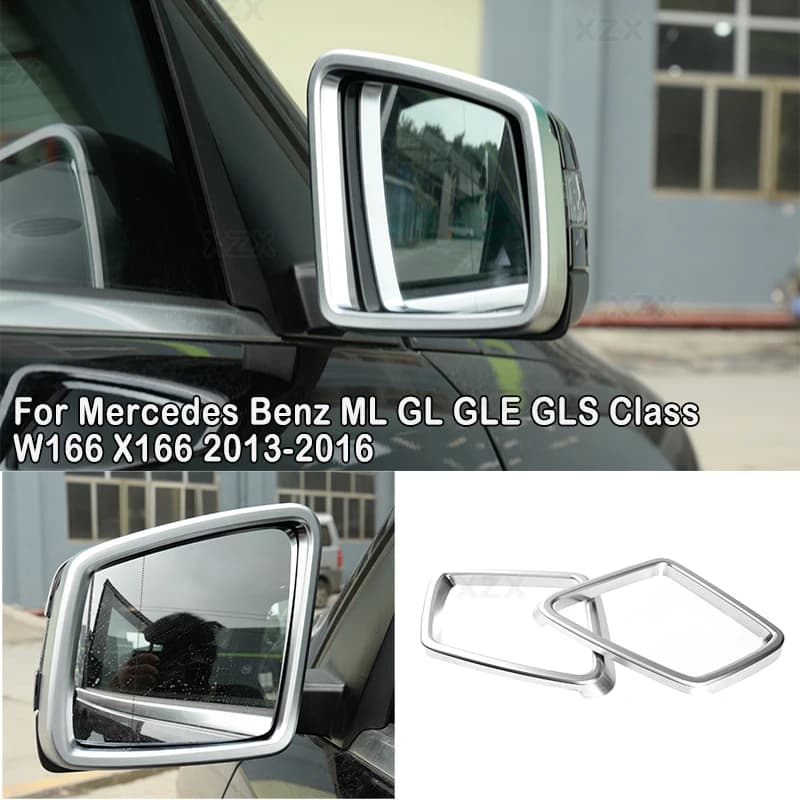 For Mercedes Benz ML GL GLE GLS Class W166 X166 2013-2016 Car Styling ABS Chrome Side Door Rearview Mirror Frame Cover Trim