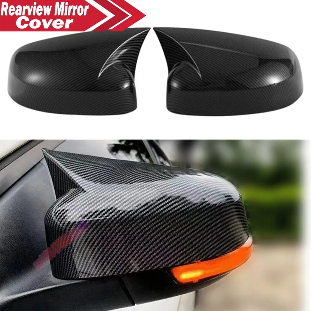 For Ford Focus MK3 2015-2018 2012 2013 2014 ABS Car Rearview Side Mirror Cover Wing Cap Exterior Door Trim Adhesive Sticker