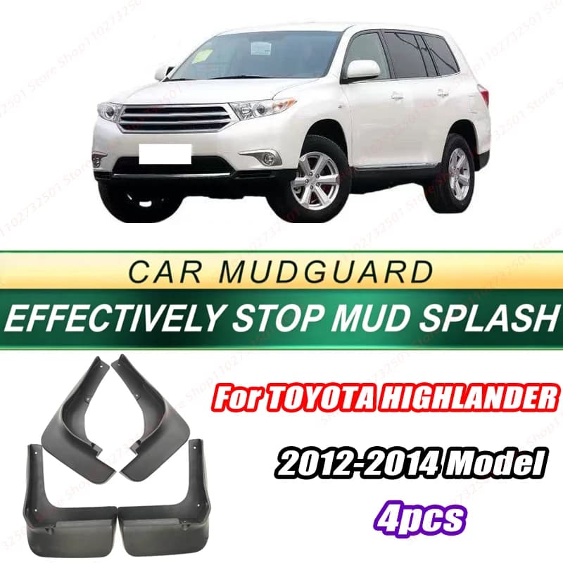 For TOYOTA HIGHLANDER 2012-2014 Model 4PCS Front Rear Mud Flaps Splash Guards Fender Mudguards Auto Accessories