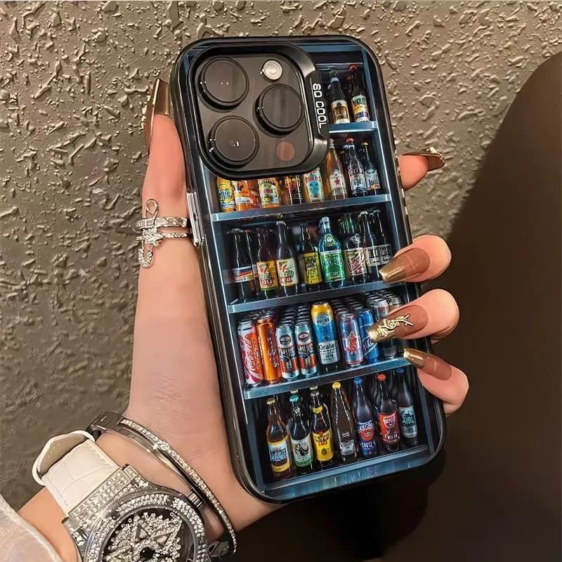Beverage Cabinet Is Suitable for IPhone 17 Pro Max Fun Phone Case 16 Pro Full Cover 15 Plus Shockproof 14 Phone Protective Cover