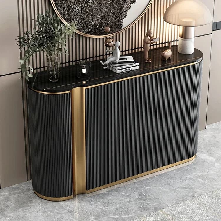 z Modern Side Cabinet Marble Sideboard Luxury Dining Room Furniture Natural Marble Top Gold Sideboard