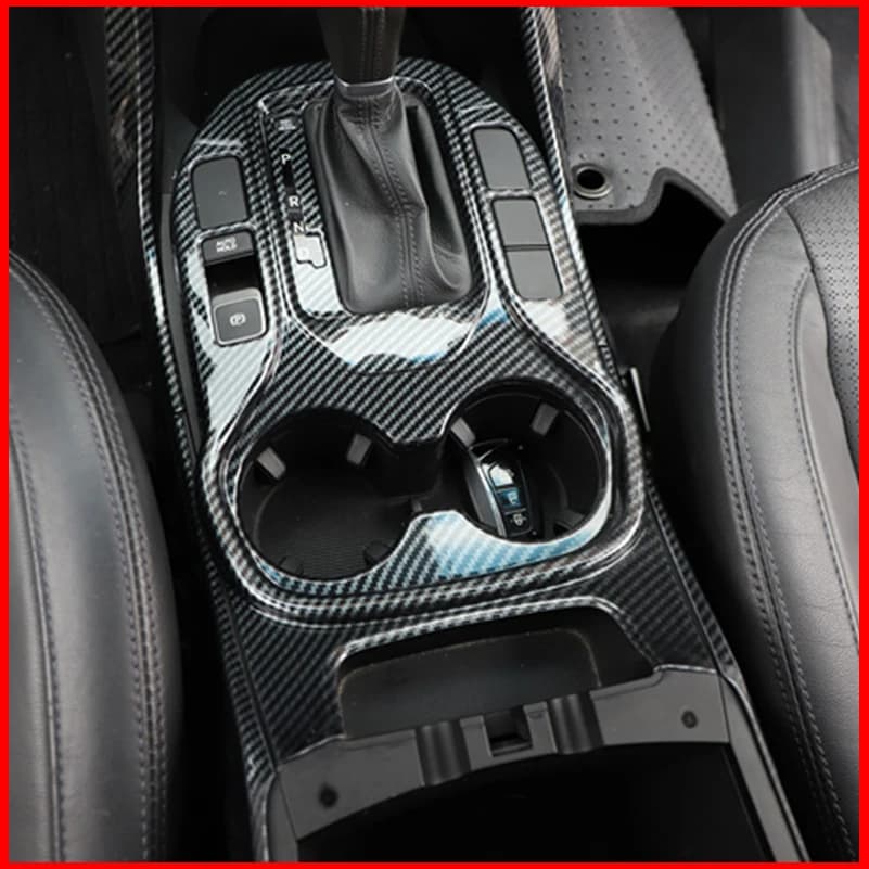 Car Styling For Hyundai Santa Fe 2013-2017 Gear Shift Panel Cover Water Cup Holder Decoration Trim Auto Parts Accessories
