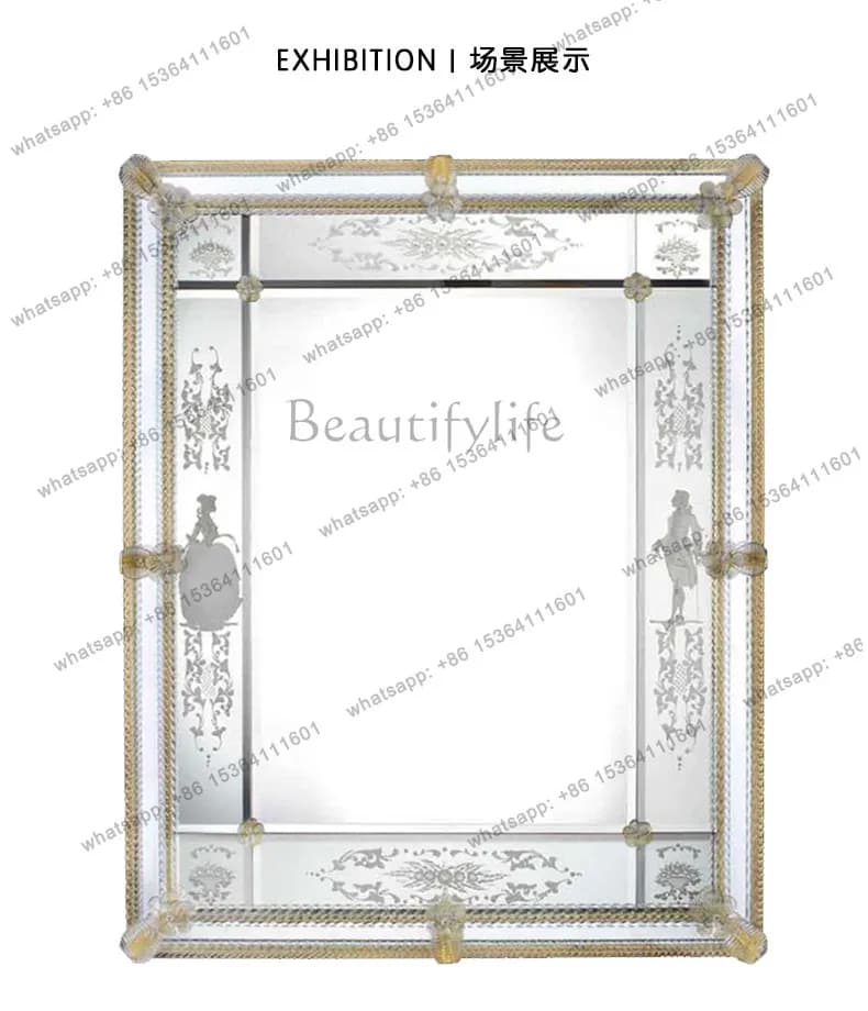 Decorative custom oval wall bedroom vanity mirror light luxury wall hanging vanity mirror